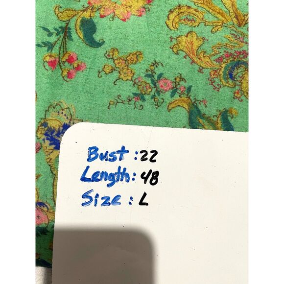 Maeve anthropologie Santee Palm dress silk blend boho babydoll multi pnt women L - Picture 8 of 8